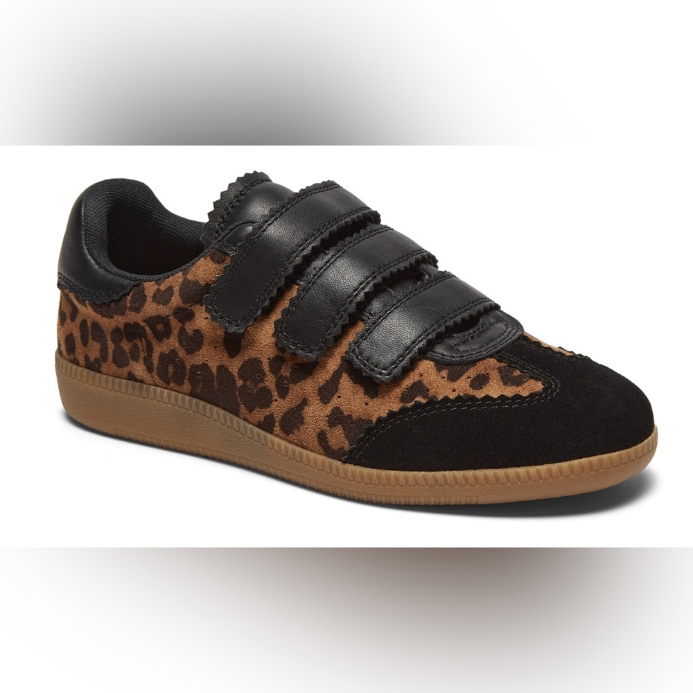 SILENT D SEENA Velcro Sneaker in Leopard Print SZ 11
